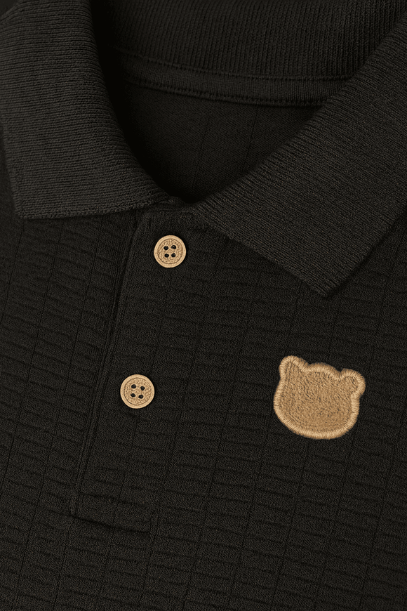 Black Jacquard Polo Nawao.com