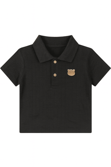 Black Jacquard Polo Nawao.com