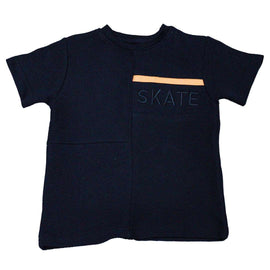 Black Jacquard Skate Paneled T Shirt And Shorts Set Black 5 6 Years Nawao.com