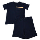 Black Jacquard Skate Paneled T Shirt And Shorts Set Black 5 6 Years Nawao.com
