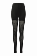 Black Jacquard Tights Black s S Nawao.com