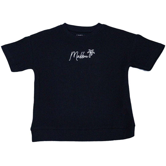 Black Jaquard Oversized T Shirt Nawao.com