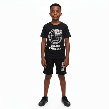 Black Kinder Planet Basic Nightsuit Black Nawao.com