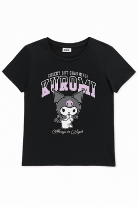 Black Kuromi Printed T Shirt Nawao.com