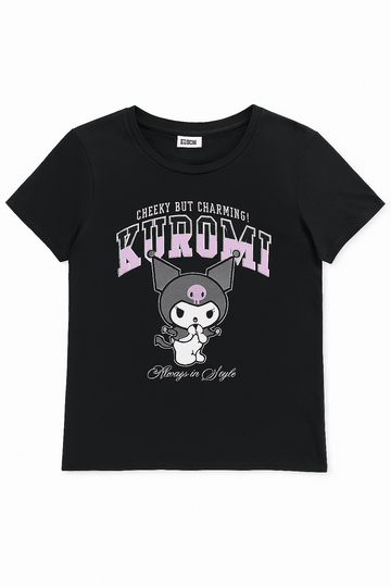 Black Kuromi Printed T Shirt Nawao.com