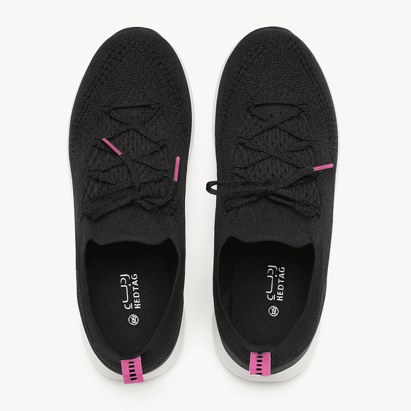 Black Lace Up Sneaker Nawao.com