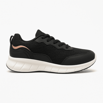 Black Lace Up Trainer Nawao.com