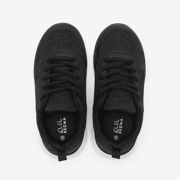 Black Lace Up Trainer Nawao.com