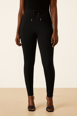 Black Leggingss With Corset Detail Nawao.com