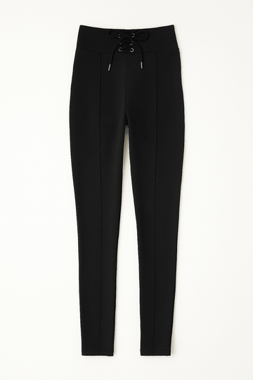 Black Leggingss With Corset Detail Nawao.com
