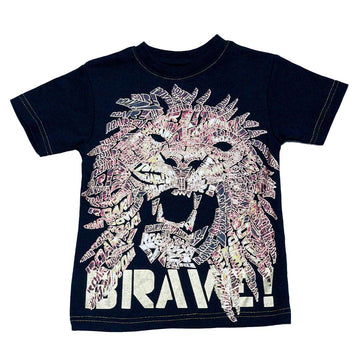 Black Lion Print Tshirt Black Nawao.com