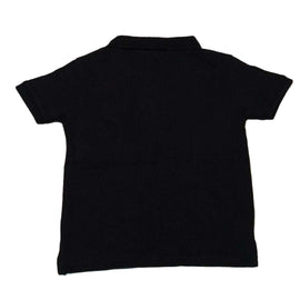 Black Mandarin Collar Polo Shirt Nawao.com