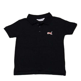 Black Mandarin Collar Polo Shirt Nawao.com