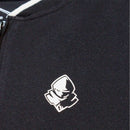Black Mandarin Collar Zipneck Polo Nawao.com