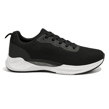 Black Material Block Sneakers Nawao.com