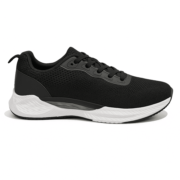 Black Material Block Sneakers Nawao.com