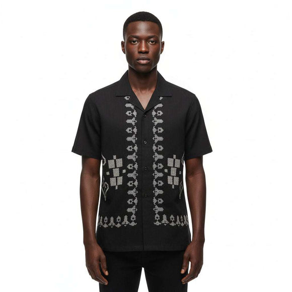 Black Mens Casual Shirt Nawao.com