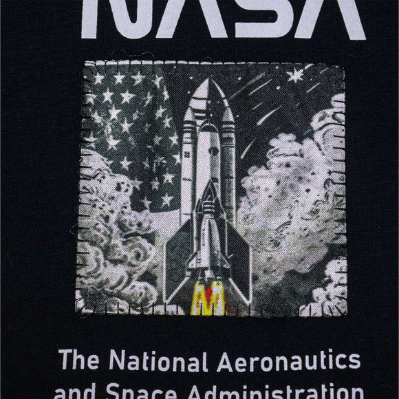 Black Nasa Front And Back Print T Shirt Black Nawao.com