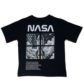 Black Nasa Front And Back Print T Shirt Black Nawao.com