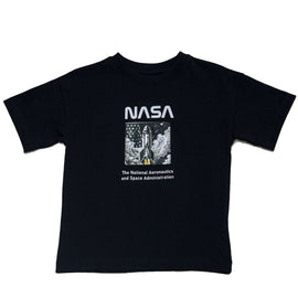 Black Nasa Front And Back Print T Shirt Black Nawao.com