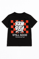 Black New Day Printed Short Sleeve T Shirt Nawao.com