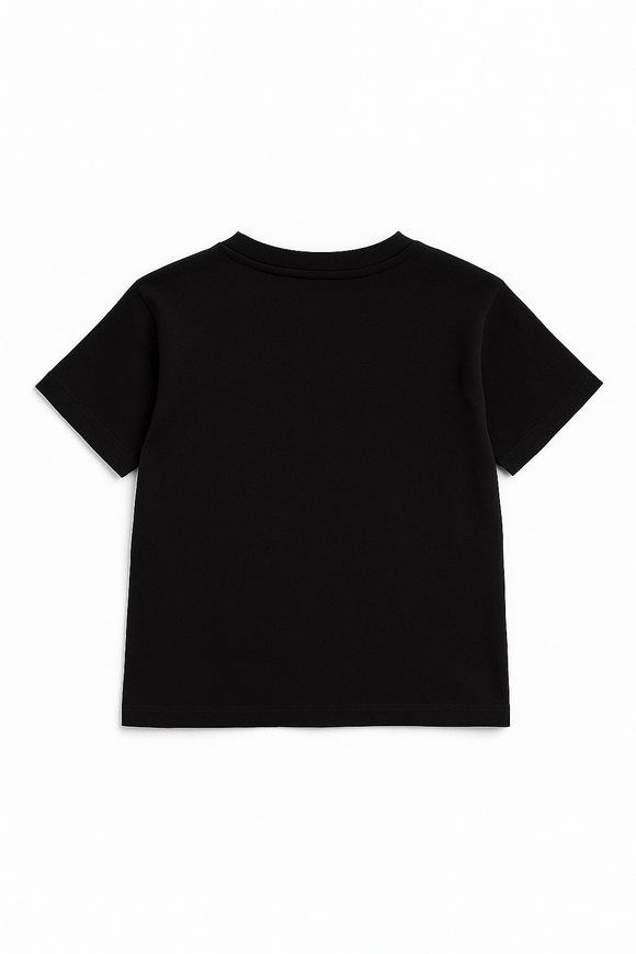 Black New Day Printed Short Sleeve T Shirt Nawao.com