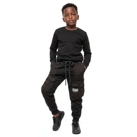 Black Nylon Pocket Jog Pant Black Nawao.com