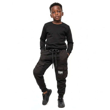 Black Nylon Pocket Jog Pant Black Nawao.com