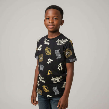 Black Over Size Aop La Lakers T Shirt Black Nawao.com