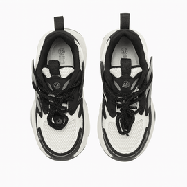 Black Overlayed Chunky Sneakers Nawao.com