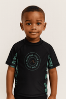 Black Palm Print Rash Guard T Shirt Nawao.com