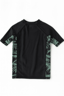 Black Palm Print Rash Guard T Shirt Nawao.com