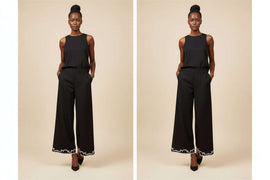 Black Pant With Embroidery Details Black Uk8 Nawao.com