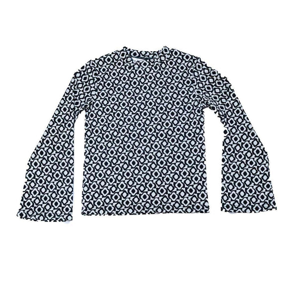 BLACK PINK BELL SLEEVE L S JACQUARD TOP ASSORTED 9 10 YEARS Nawao.com