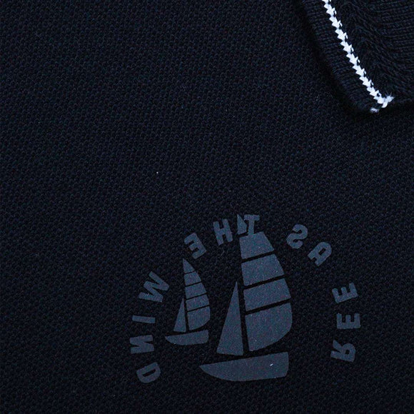 Black Pique Shortsleeve Polo Nawao.com