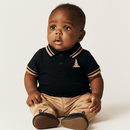 Black Pique Tipping Polo Nawao.com