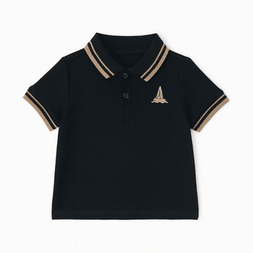 Black Pique Tipping Polo Nawao.com