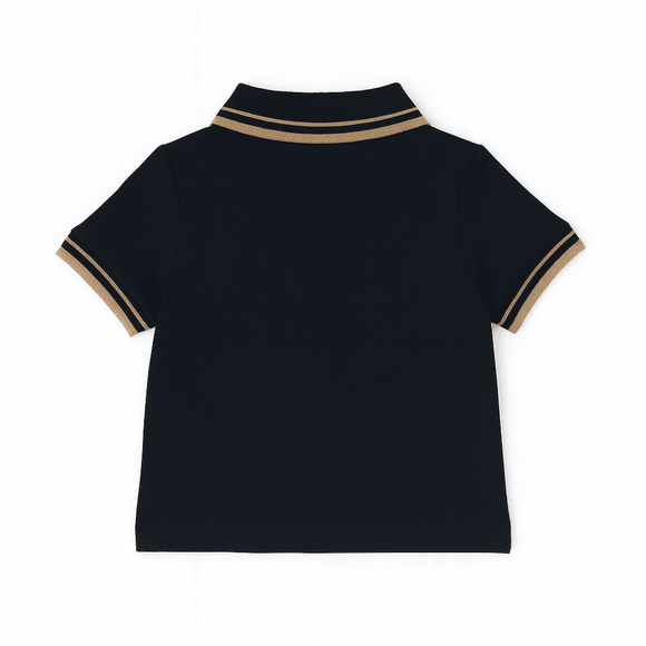 Black Pique Tipping Polo Nawao.com