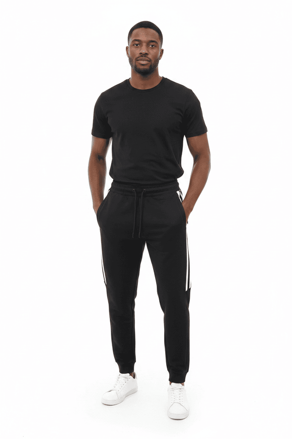 Black Pique Track Pant Black Nawao.com