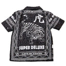 Black Placement Print Shirt Nawao.com
