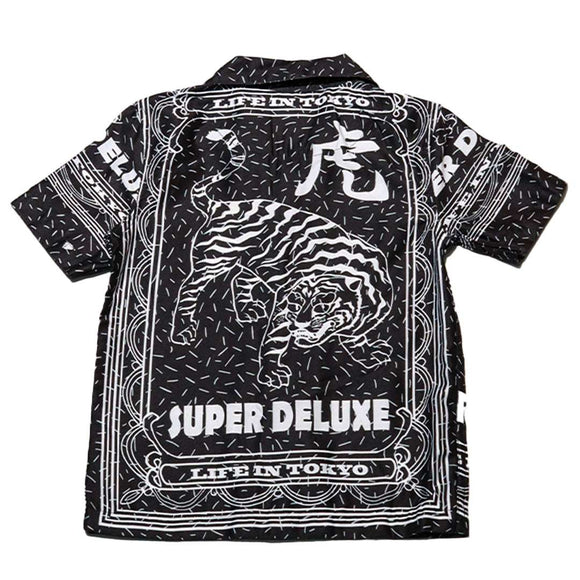 Black Placement Print Shirt Nawao.com