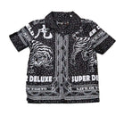 Black Placement Print Shirt Nawao.com