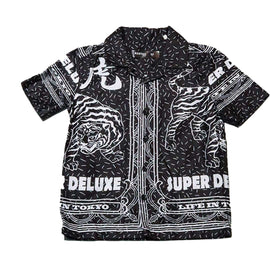Black Placement Print Shirt Nawao.com