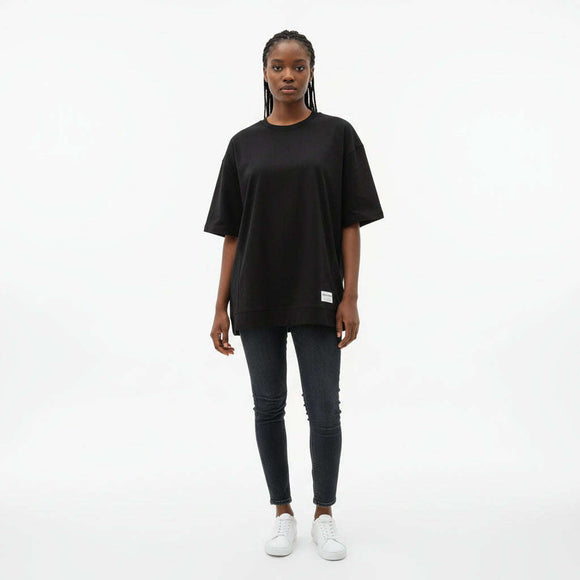 Black Pleat Detail Active T Shirt Black Nawao.com