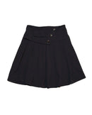 Black Pleated Skirts With Front Buttons Nawao.com