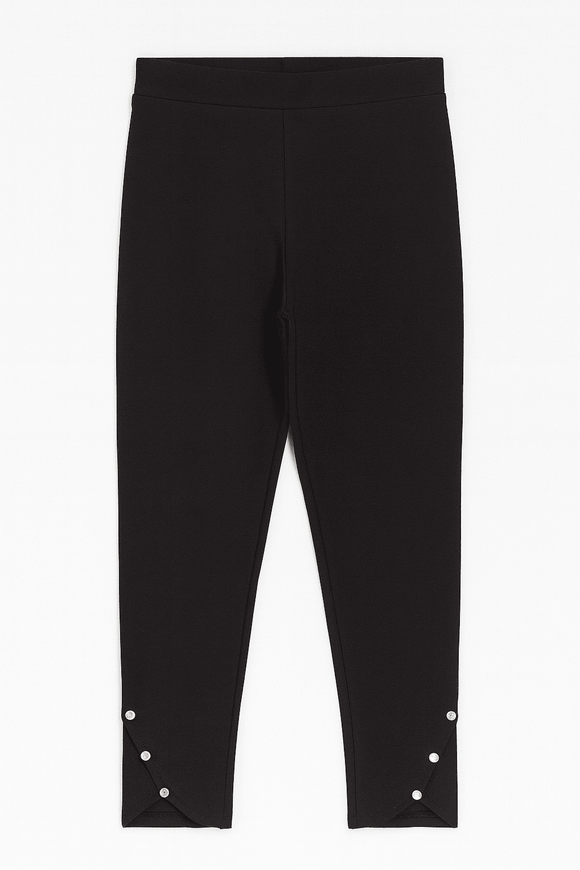 Black Ponte Multi Button Legging Nawao.com