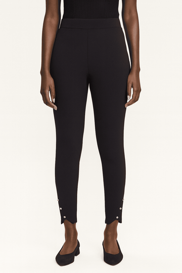 Black Ponte Multi Button Legging Nawao.com