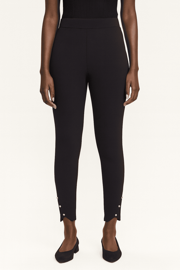 Black Ponte Multi Button Legging Nawao.com