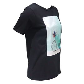 Black Print T-Shirt Nawao.com