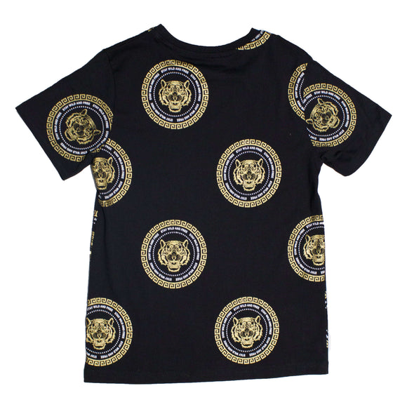 Black Print T-Shirt Nawao.com